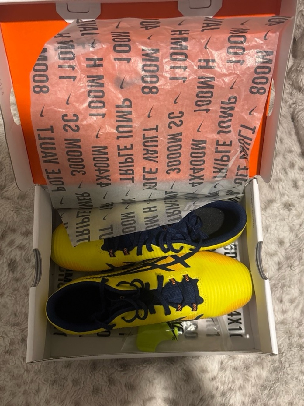 Asics Yellow and Navy Women's Sneakers